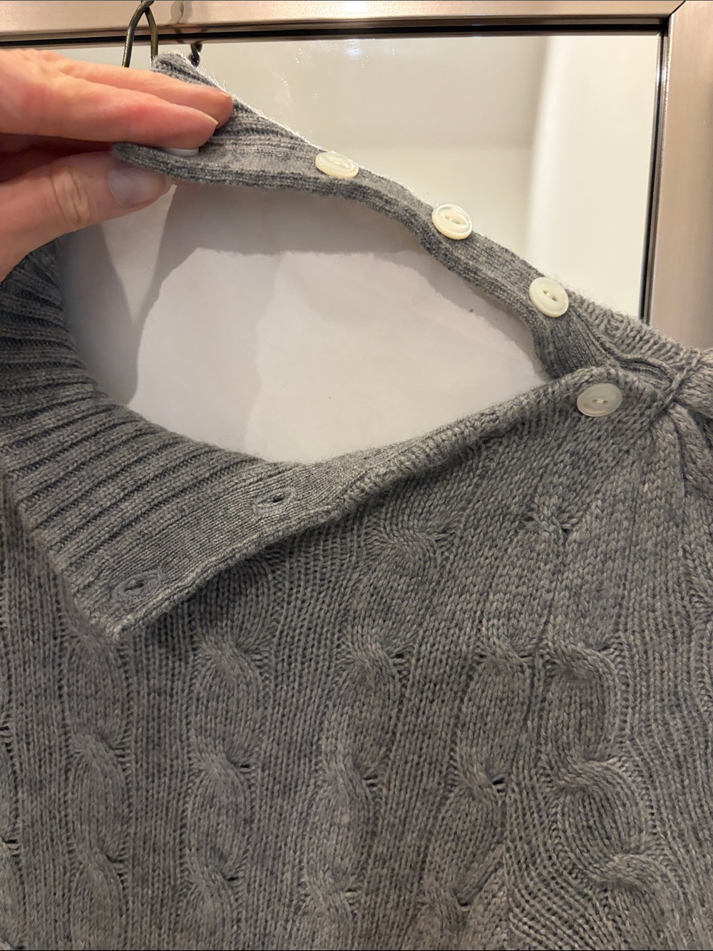 Gray Rugby by Ralph Lauren Cable-Knit Short-Sleeve Sweater Dress - Picture 3 of 6